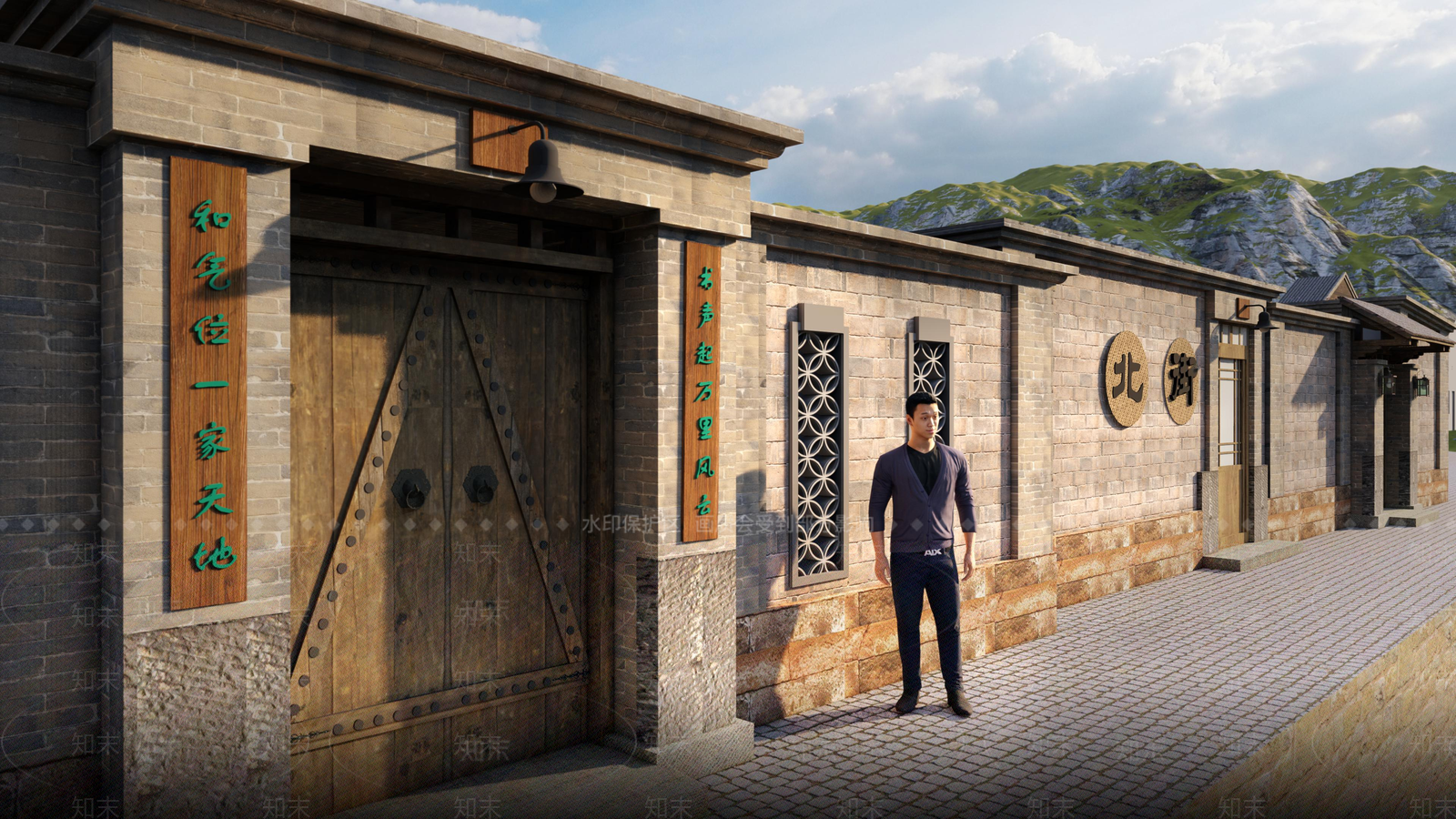 中式明清风格建筑外立面改造SU模型下载【ID:185709015】