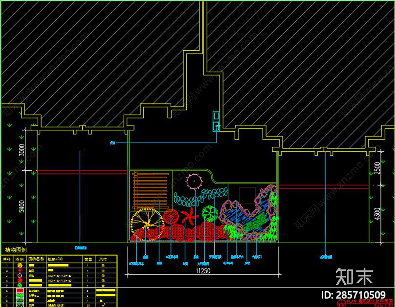 庭院绿化CAD图纸施工图下载【ID:285710509】