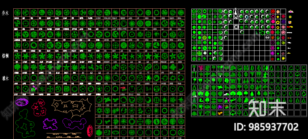 园林景观CAD平立面施工图下载【ID:985937702】