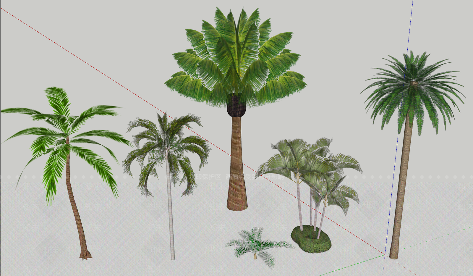 现代热带树棕榈树合集SU模型下载【ID:185755650】