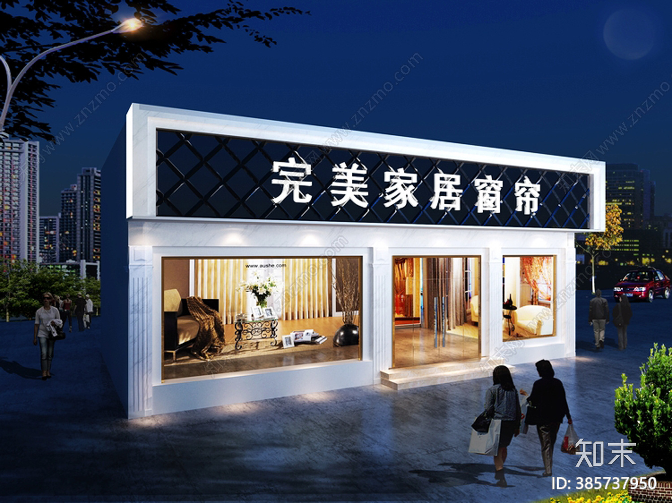 窗帘店cad施工图下载【ID:385737950】