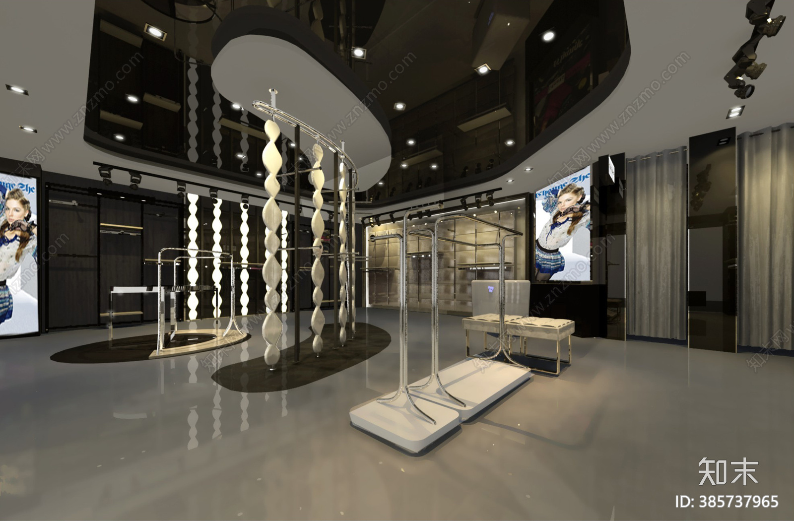时尚女装店cad施工图下载【ID:385737965】