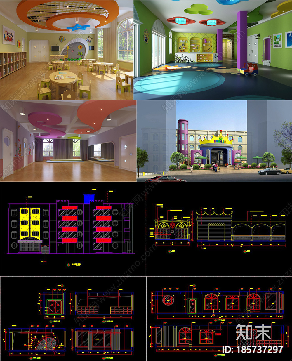 幼儿园cad施工图下载【ID:185737297】
