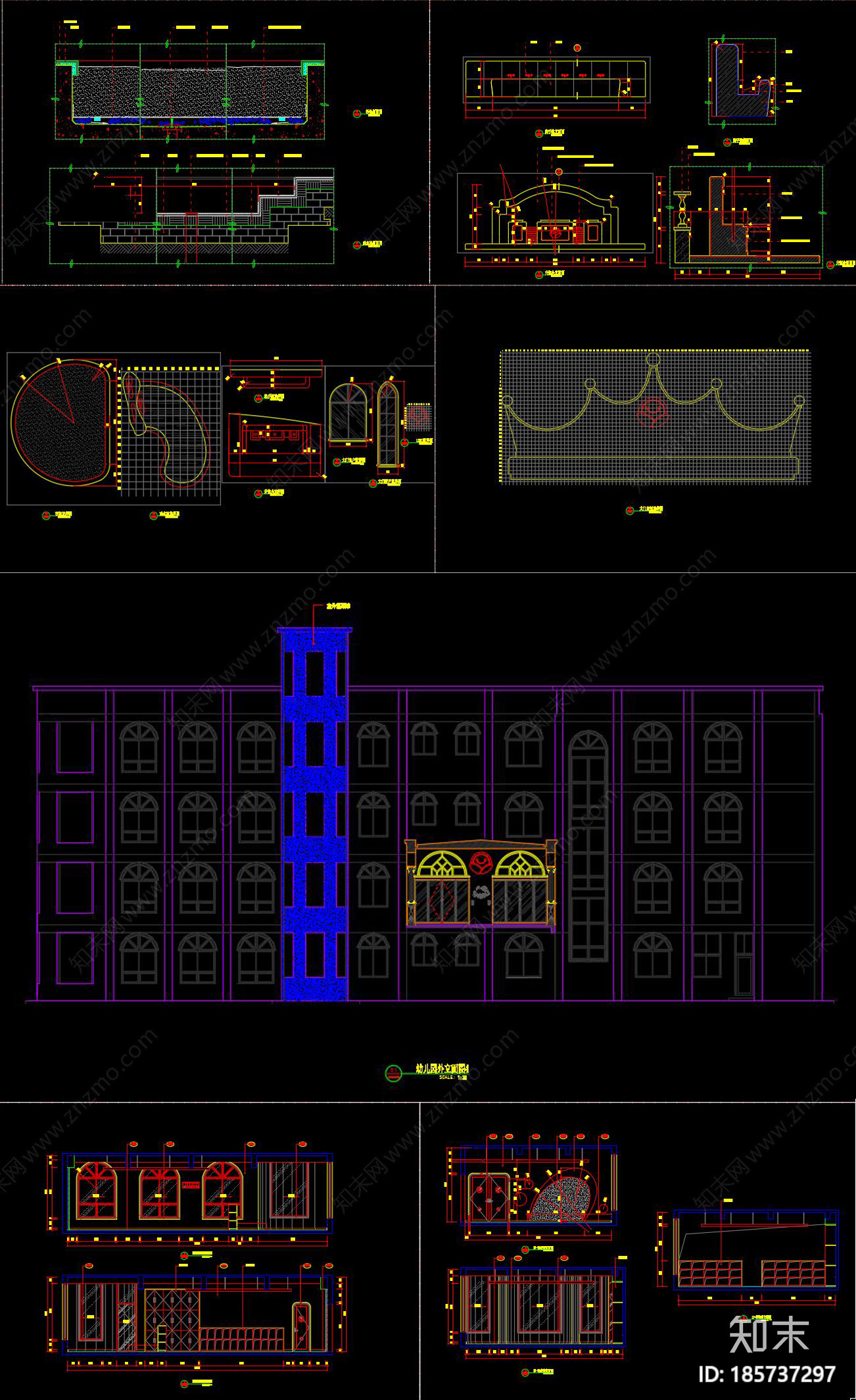 幼儿园cad施工图下载【ID:185737297】