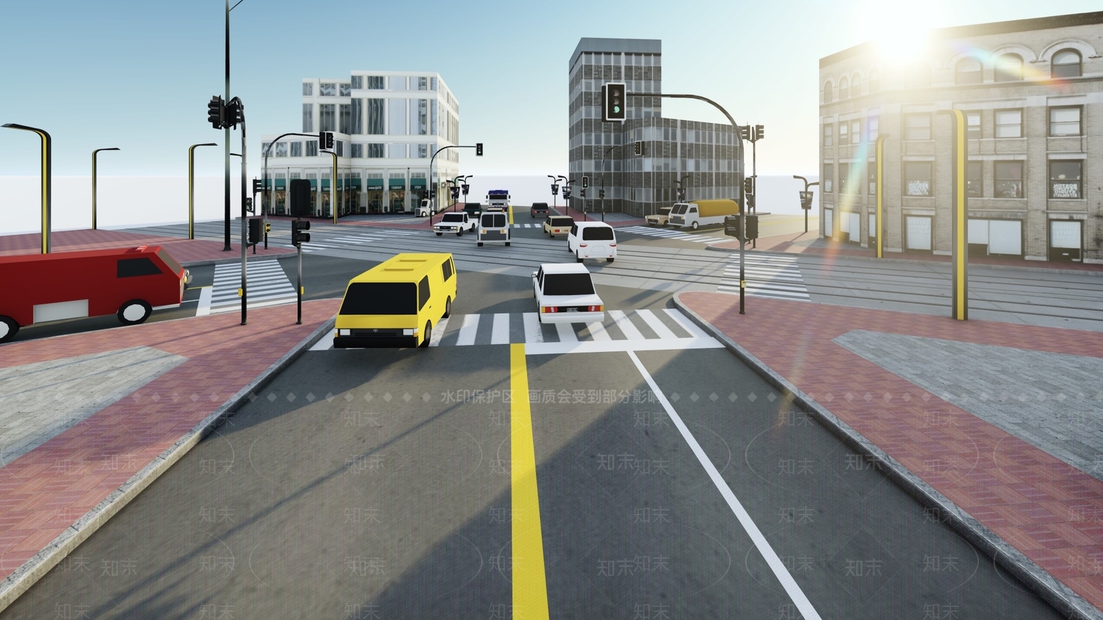 现代道路交通路口SU模型下载【ID:985756795】