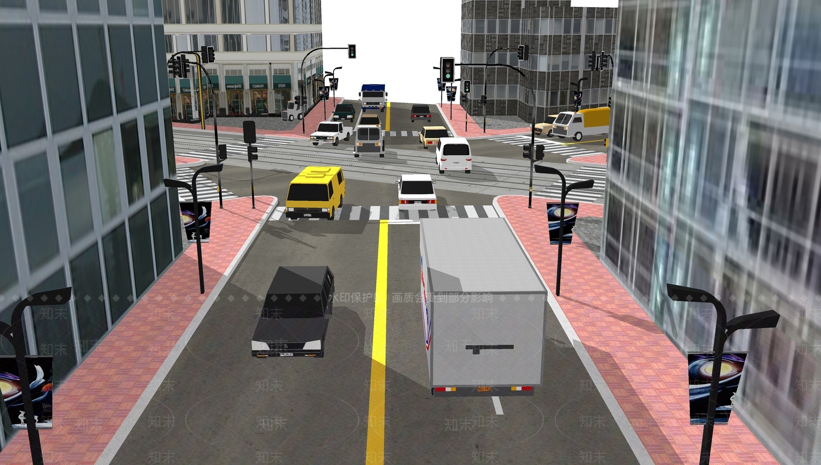 现代道路交通路口SU模型下载【ID:985756795】