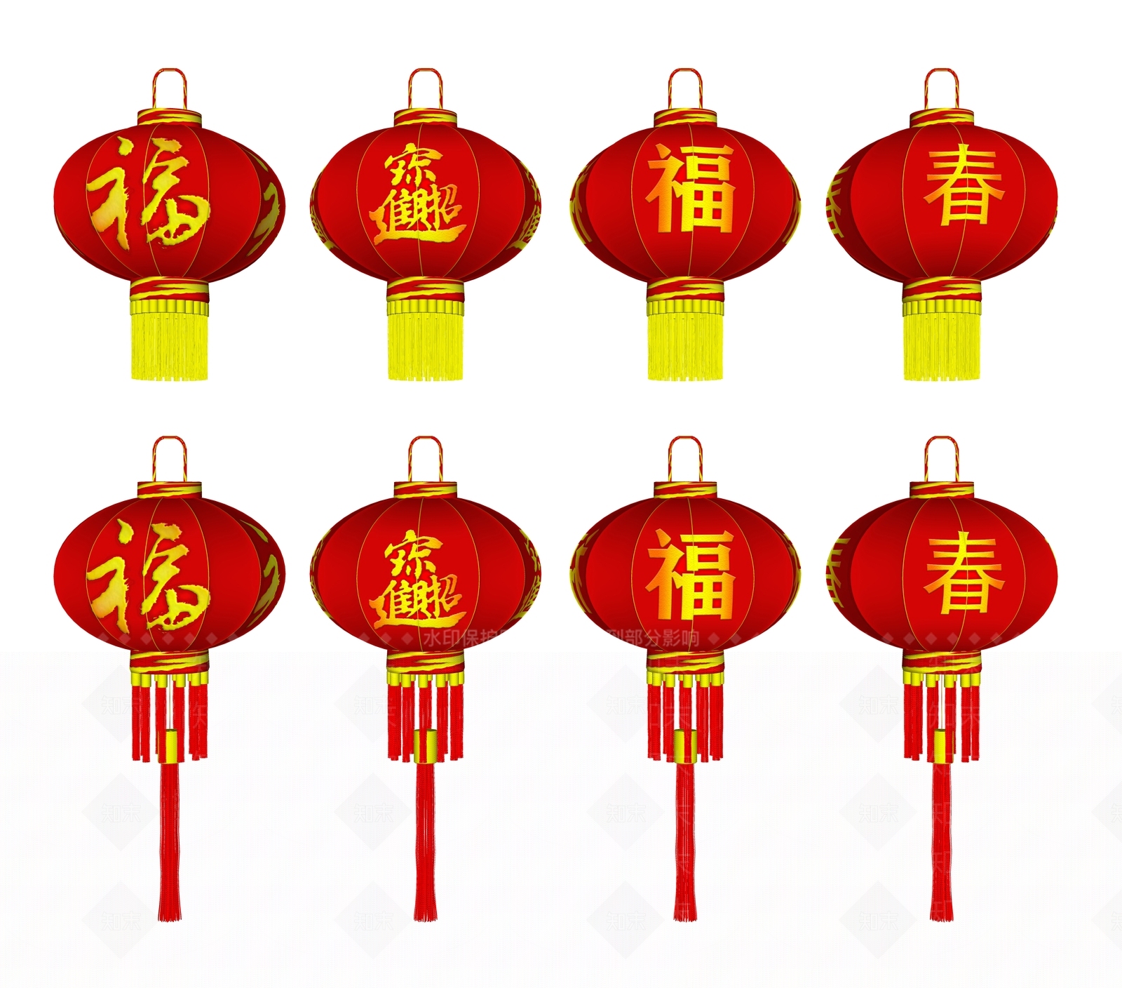 中式灯笼SU模型下载【ID:785784975】