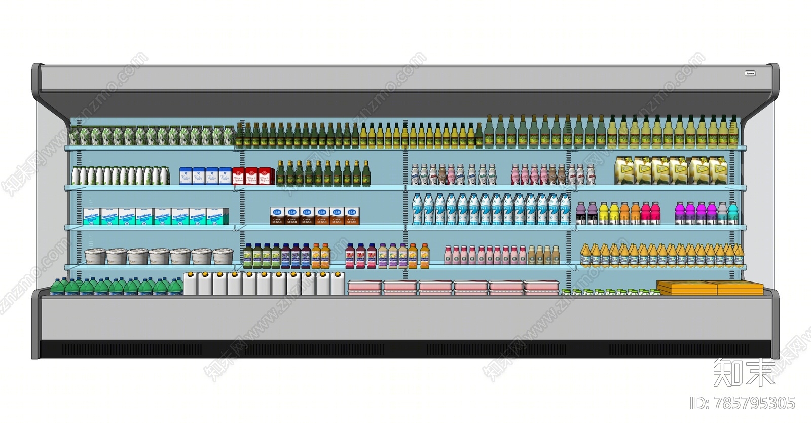 现代超市冷藏柜SU模型下载【ID:785795305】