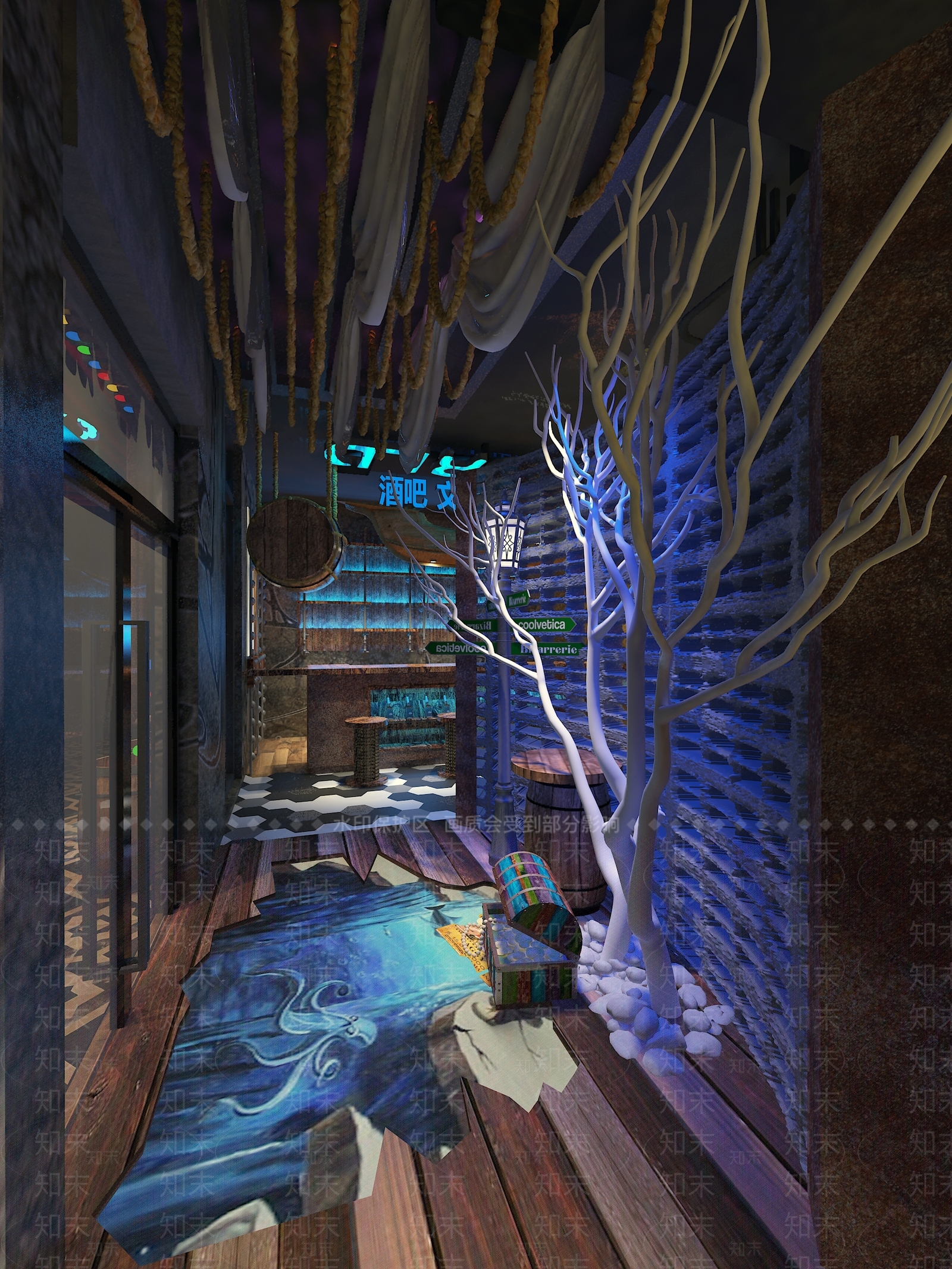 工业风酒吧3D模型下载【ID:485818418】