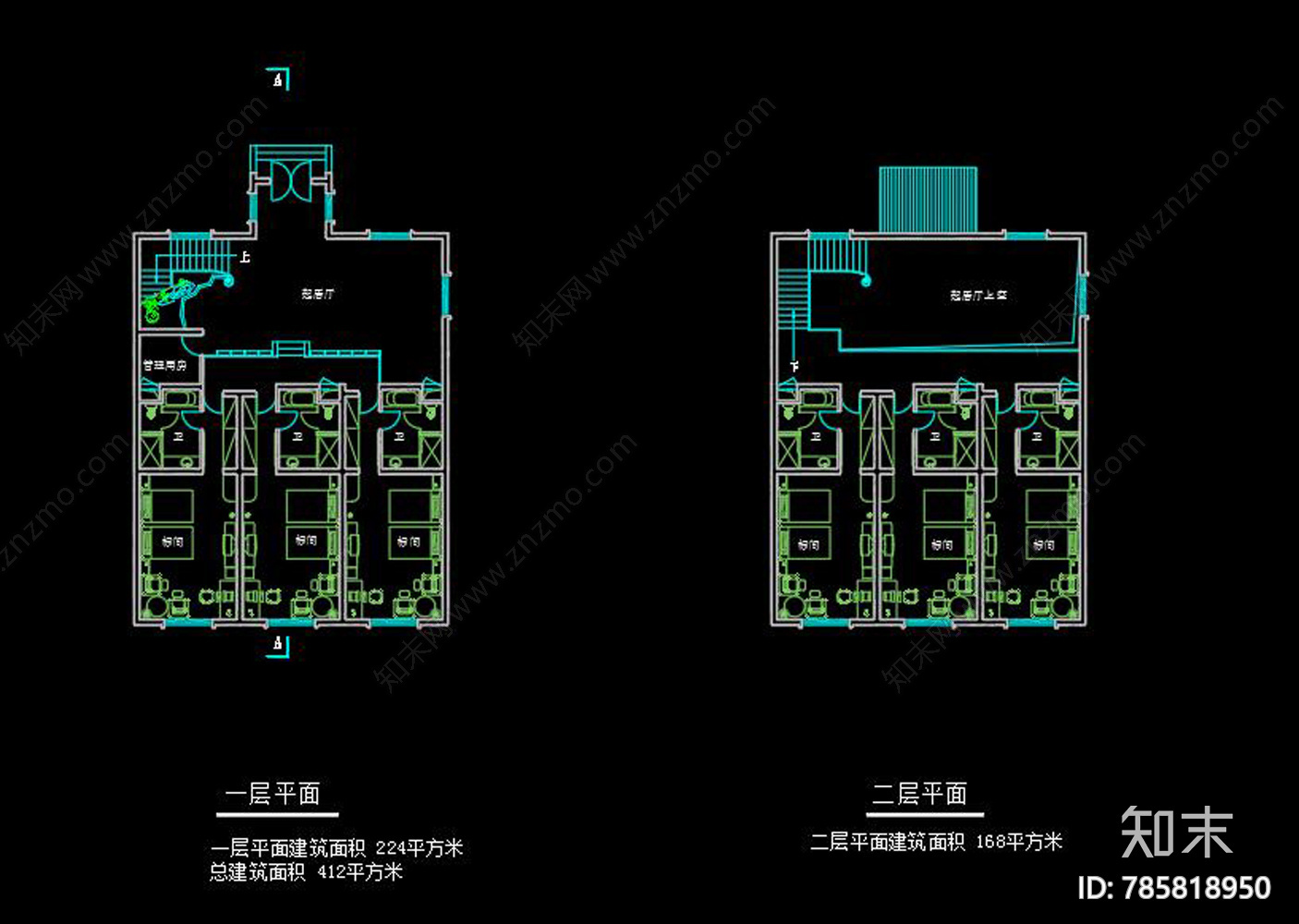 新徽派园林酒店CAD图纸施工图下载【ID:785818950】