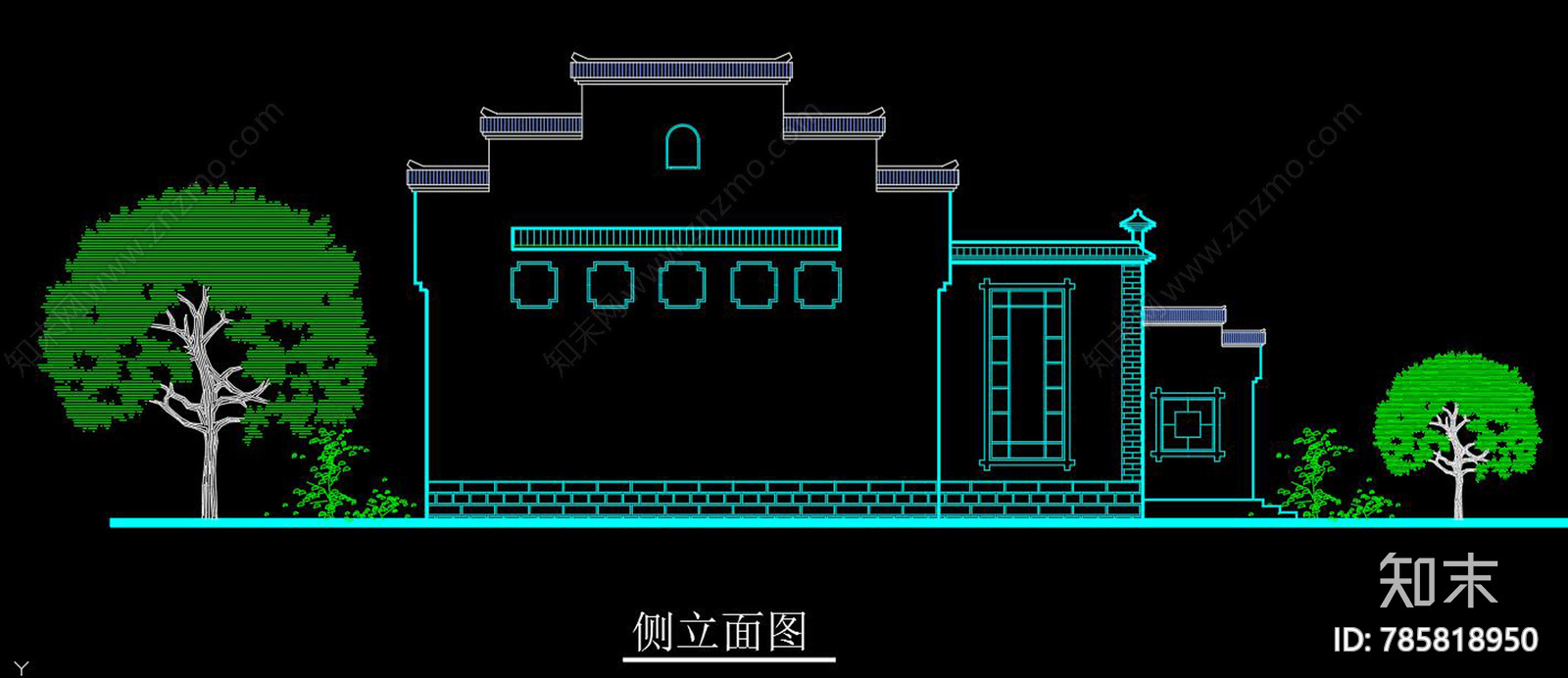 新徽派园林酒店CAD图纸施工图下载【ID:785818950】