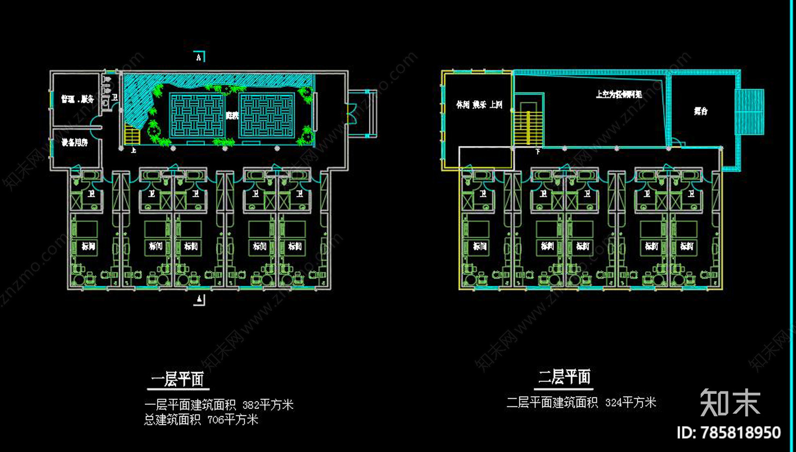 新徽派园林酒店CAD图纸施工图下载【ID:785818950】