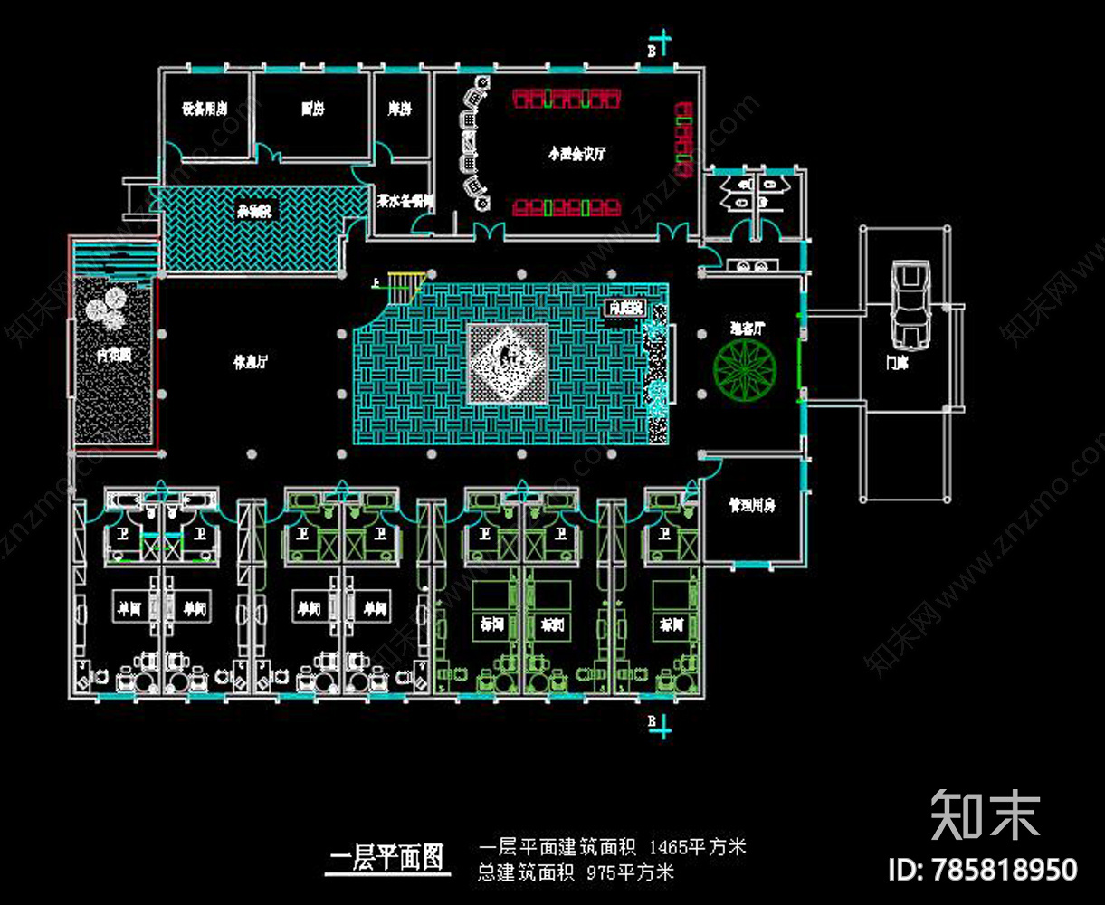 新徽派园林酒店CAD图纸施工图下载【ID:785818950】