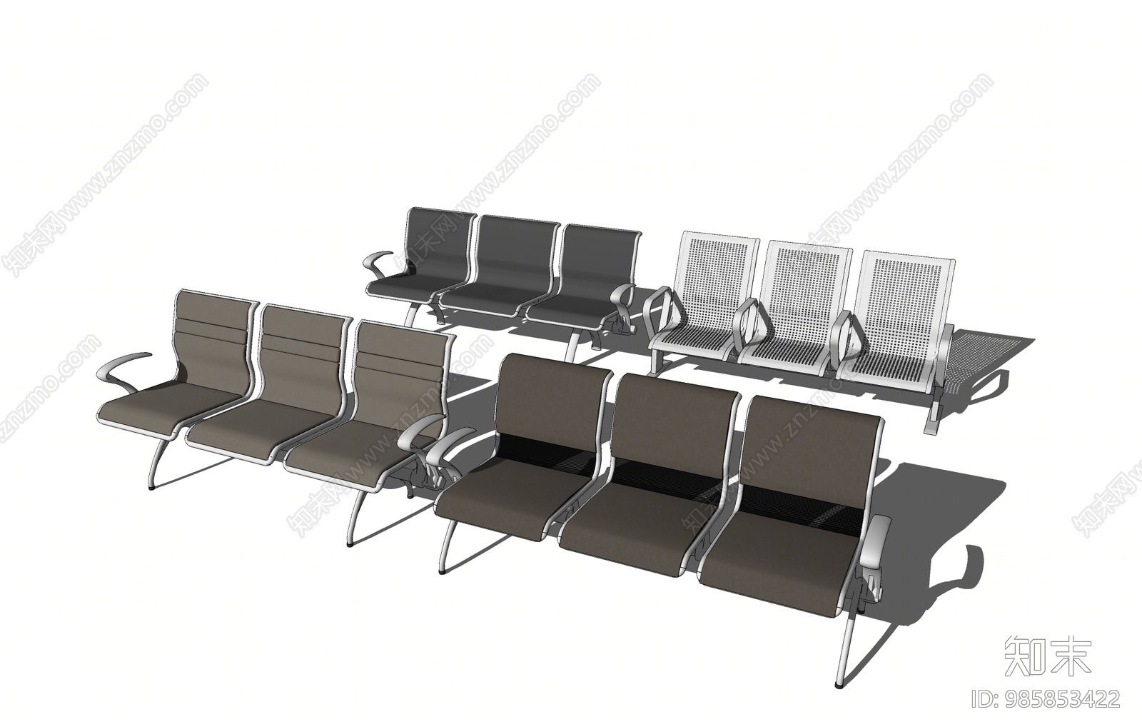 现代公共用座椅SU模型下载【ID:985853422】