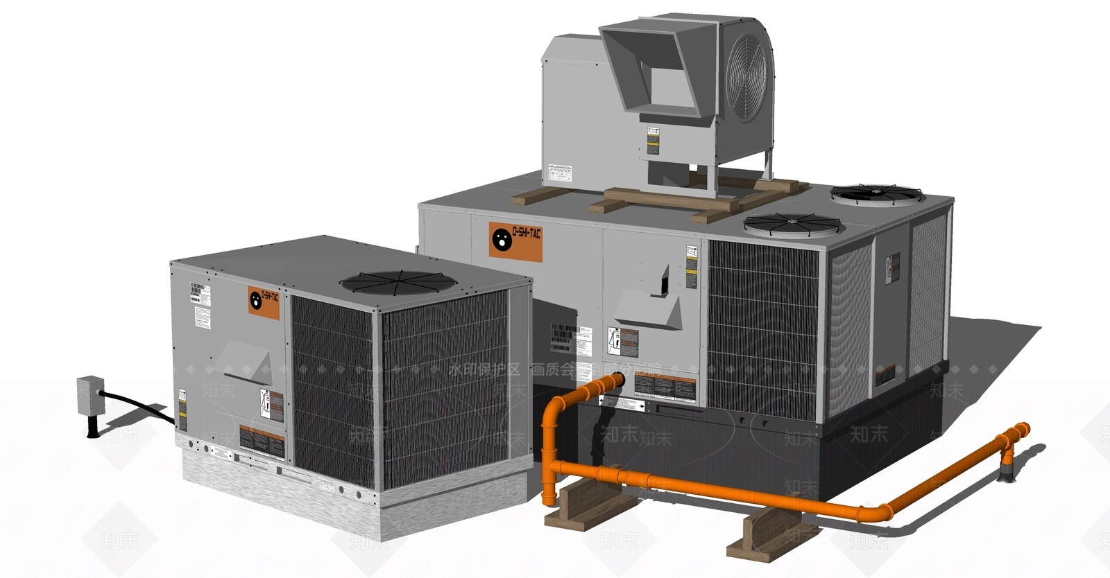 现代空调外挂机出风口SU模型下载【ID:385855679】