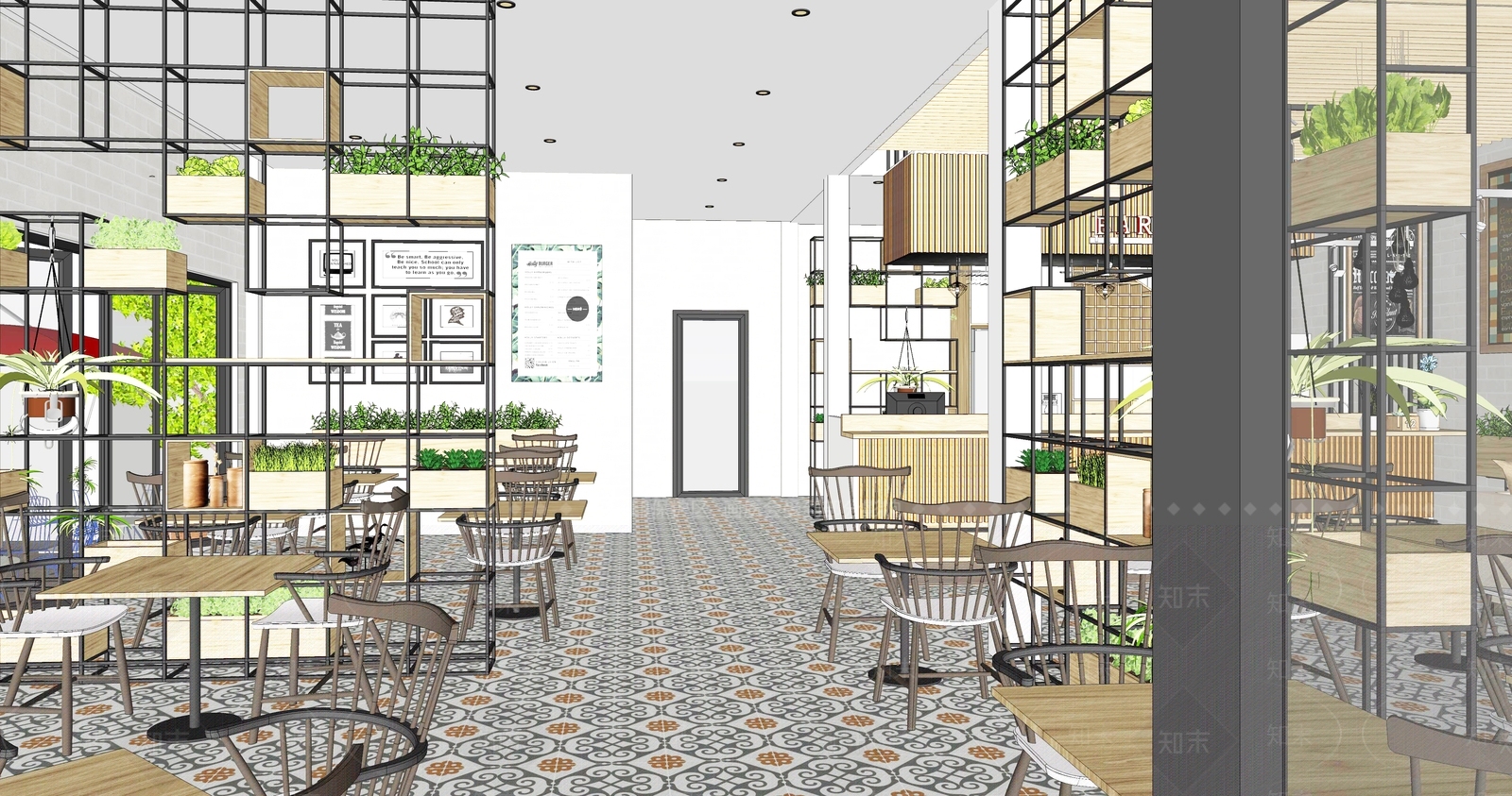 现代风格咖啡馆SU模型下载【ID:885865688】