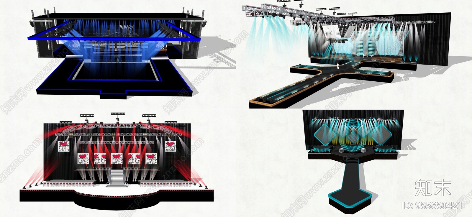 现代风格舞台SU模型下载【ID:985880421】