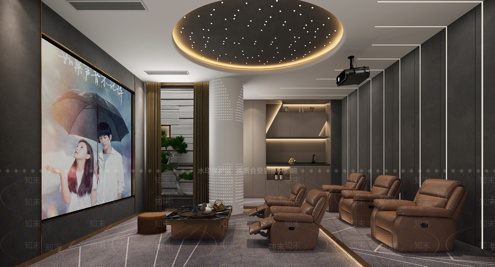 现代影音室3D模型下载【ID:885889999】