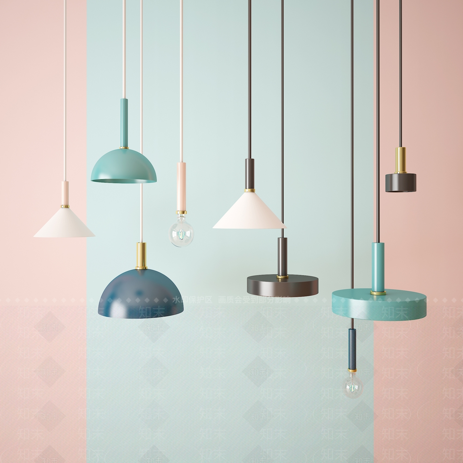 北欧吊灯3D模型下载【ID:585889893】