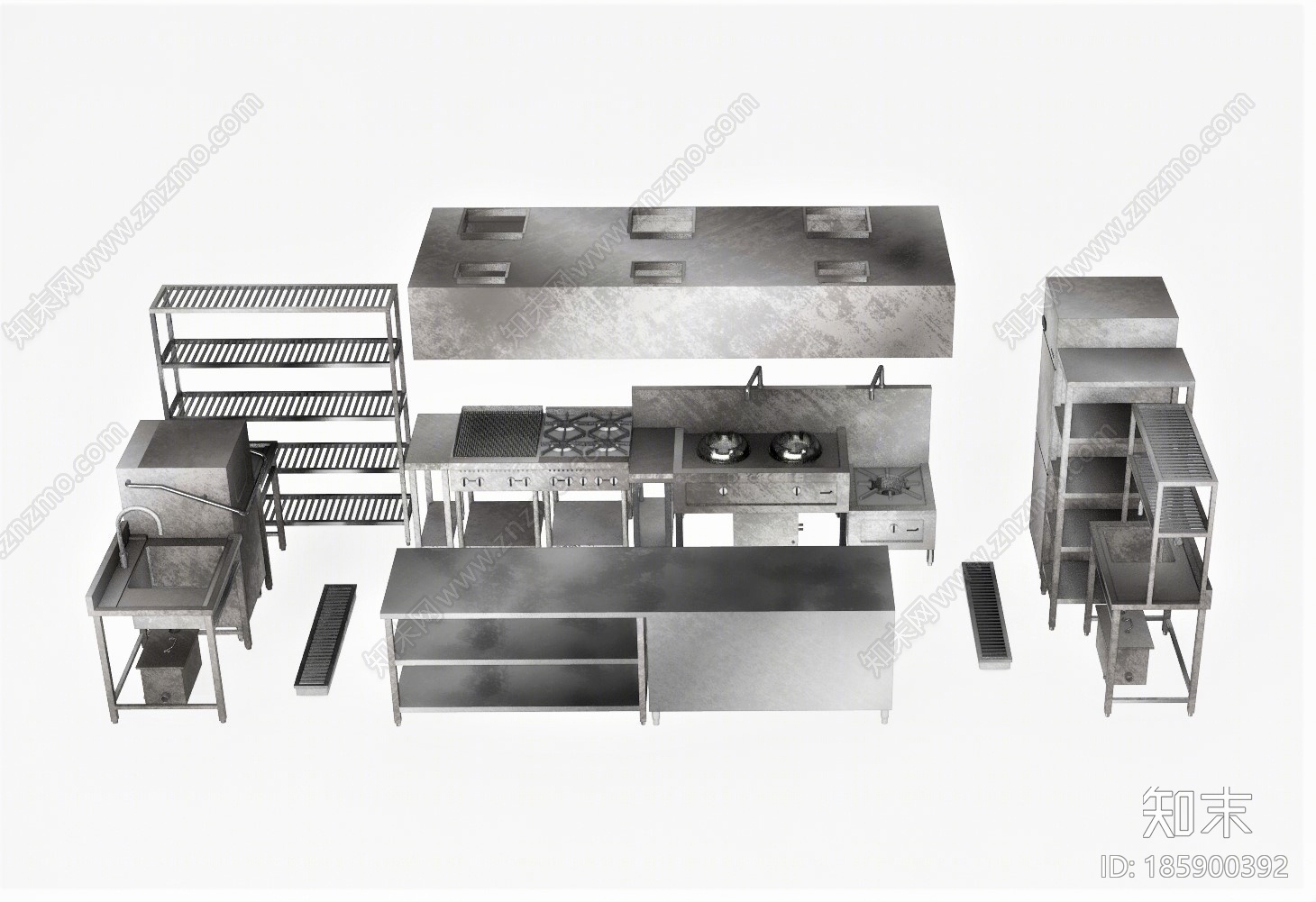 现代厨房设备SU模型下载【ID:185900392】