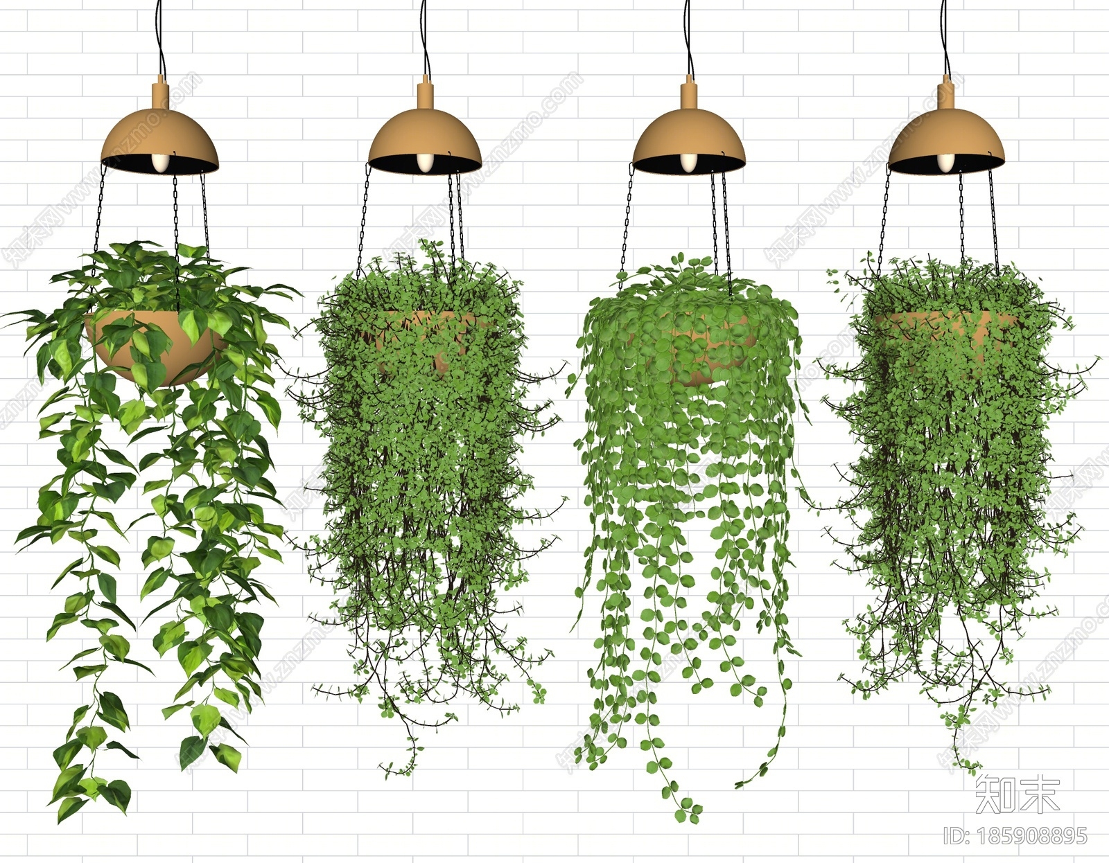 现代吊篮绿植组合SU模型下载【ID:185908895】