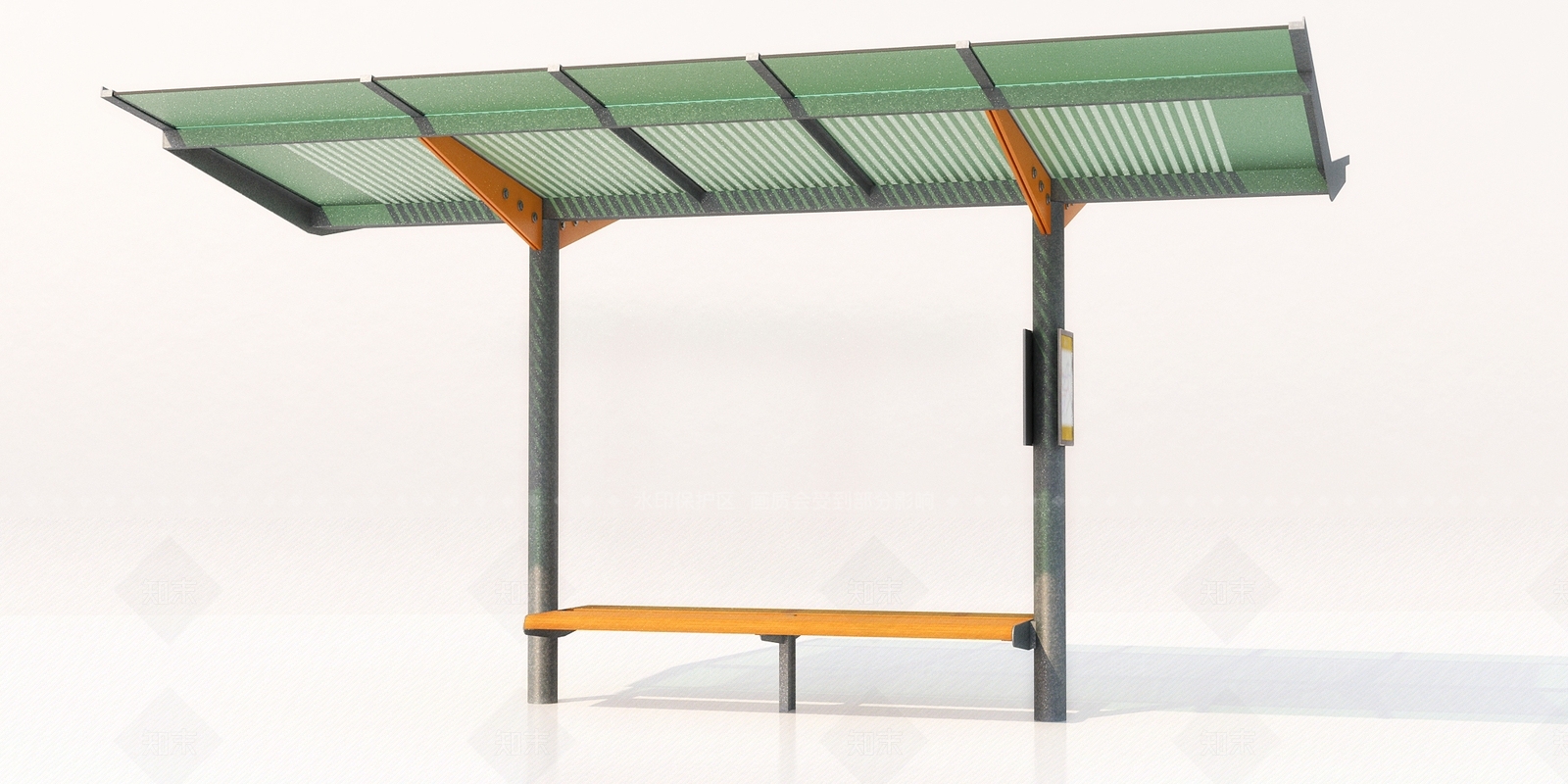 现代公交站亭3D模型下载【ID:885910738】