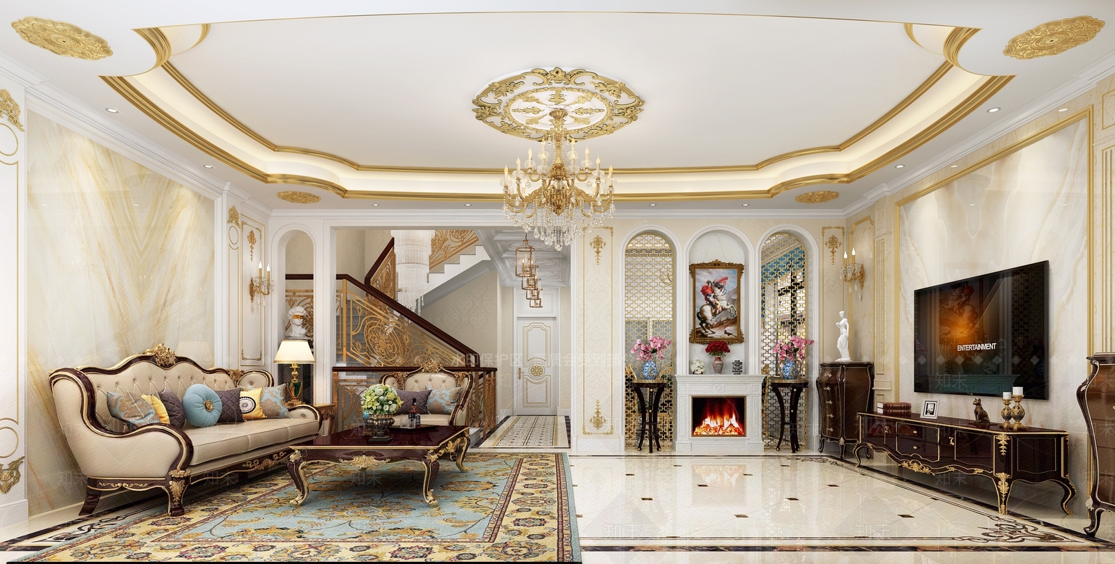 欧式古典客餐厅3D模型下载【ID:785912816】