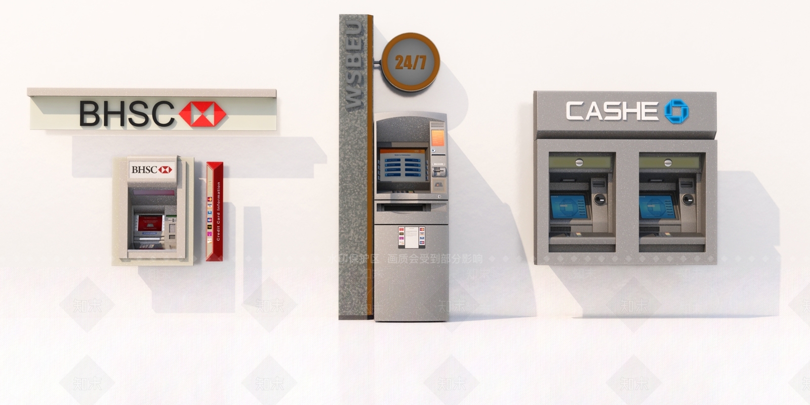 现代ATM提款机3D模型下载【ID:485912339】