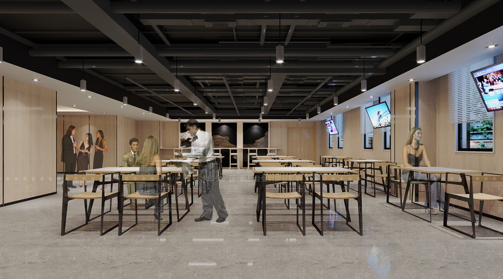 现代食堂3D模型下载【ID:785925704】