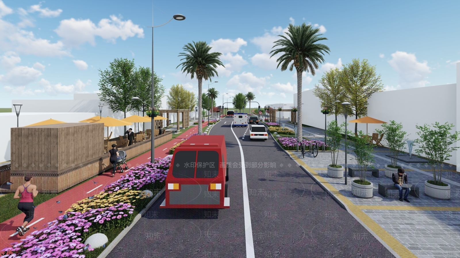 现代道路路口SU模型下载【ID:986169705】