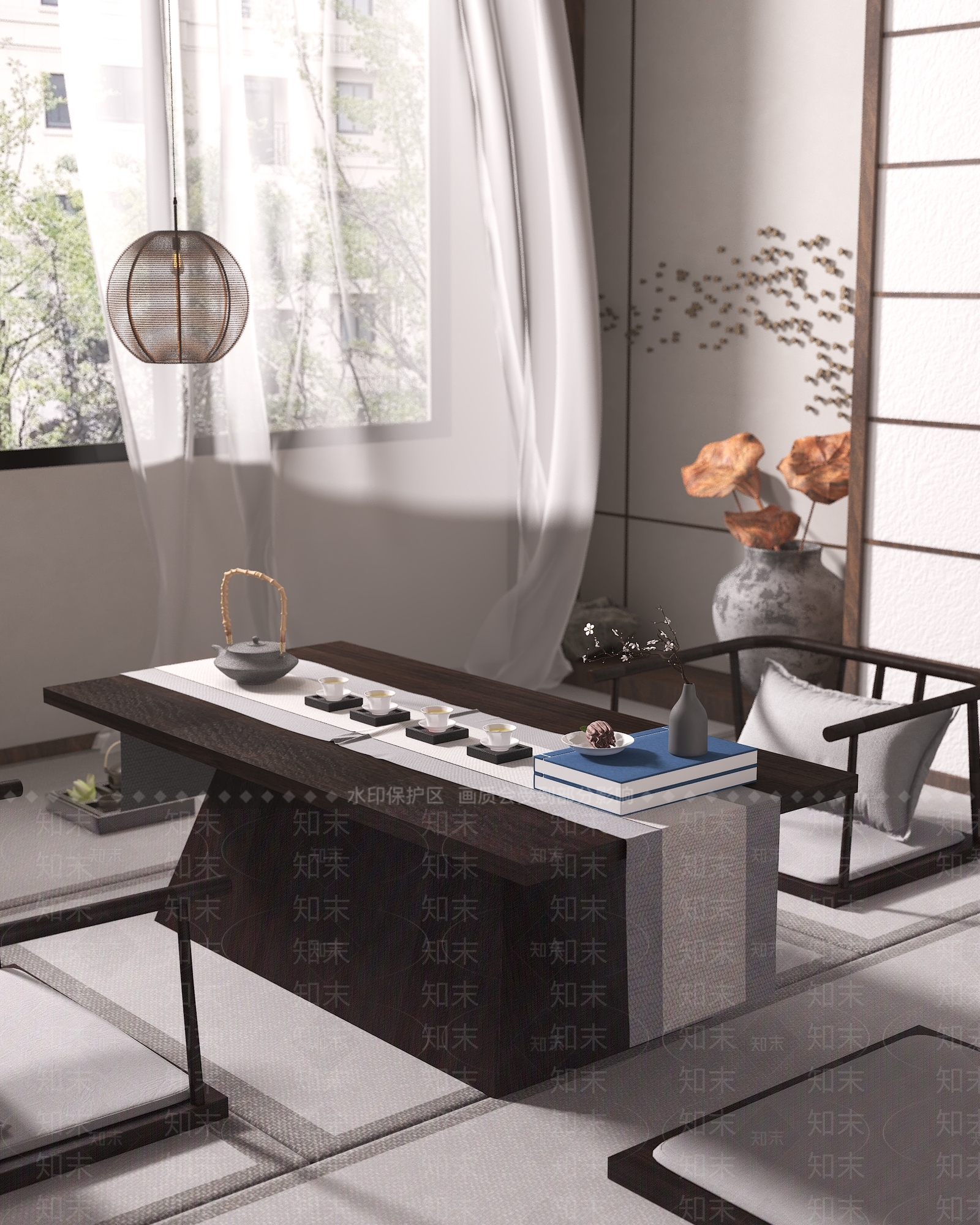 新中式茶馆3D模型下载【ID:485940144】_知末3d模型网