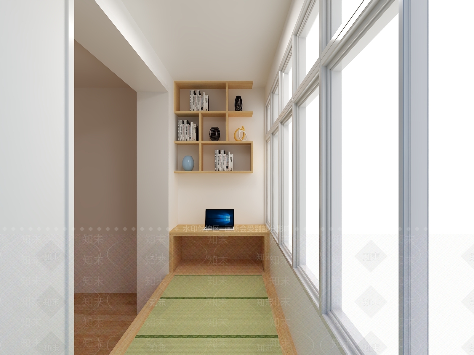 日式家居阳台SU模型下载【ID:697059517】