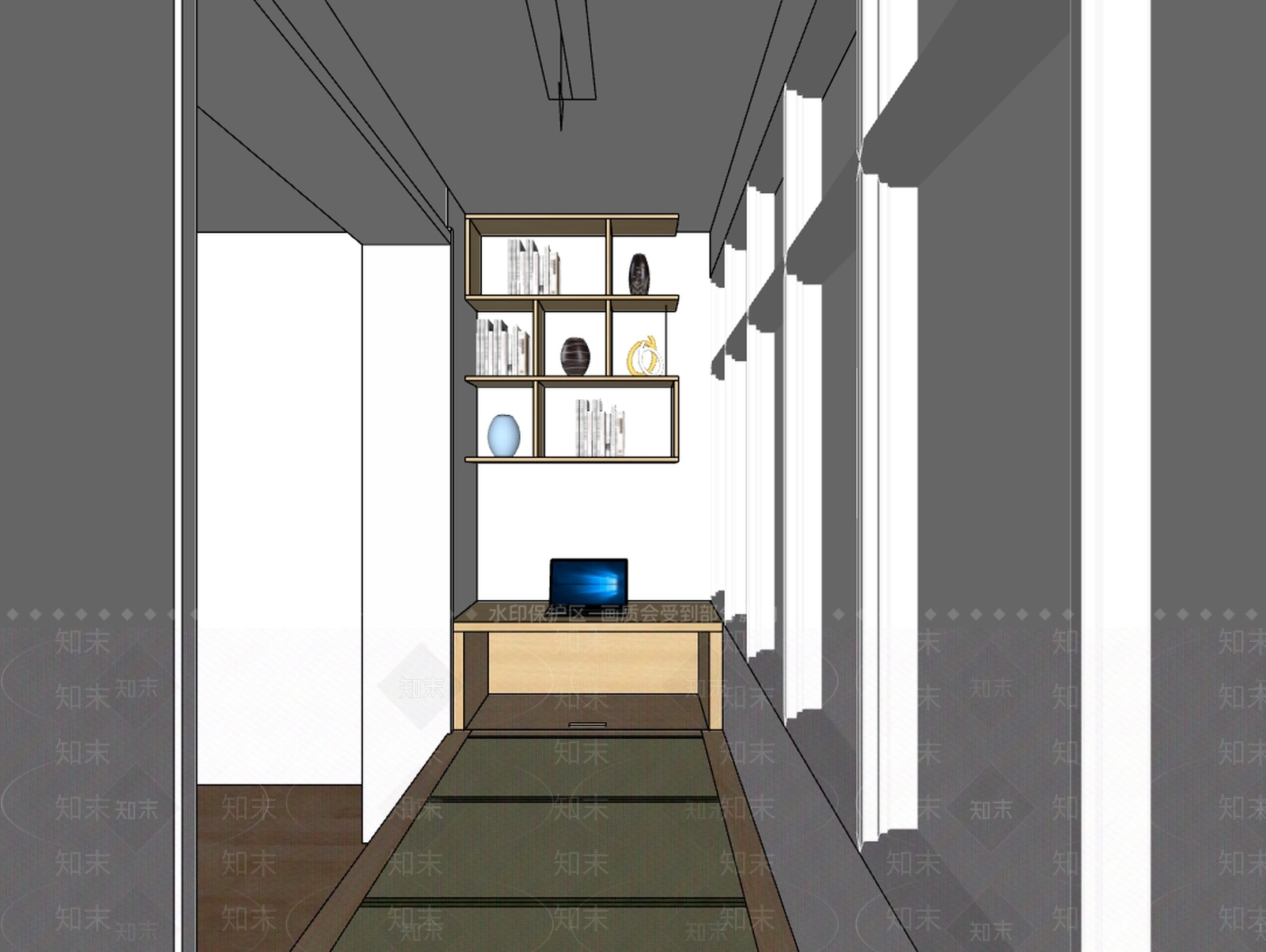日式家居阳台SU模型下载【ID:697059517】