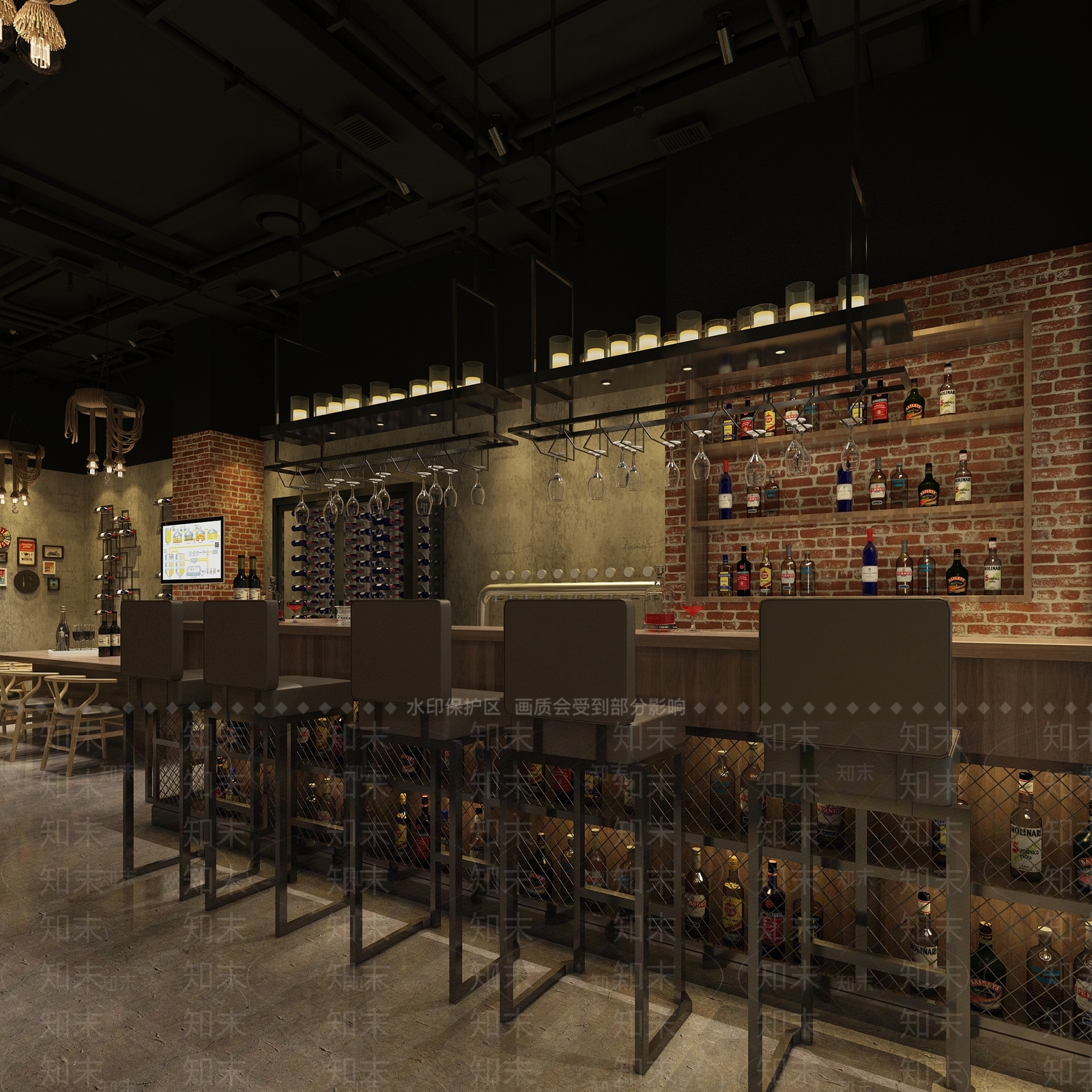 工业风品牌餐厅3D模型下载【ID:285949677】