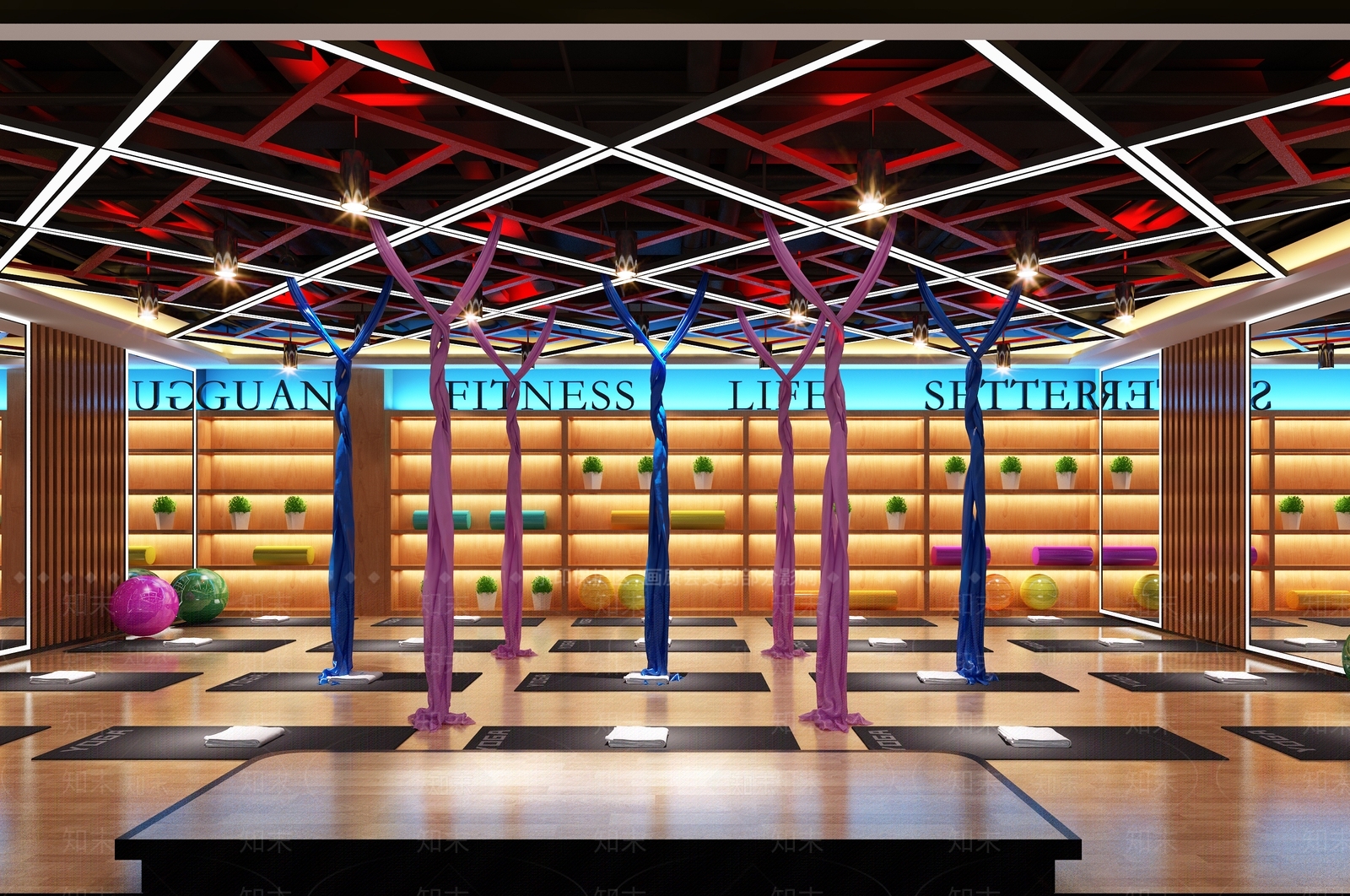 现代瑜伽室3D模型下载【ID:685951436】