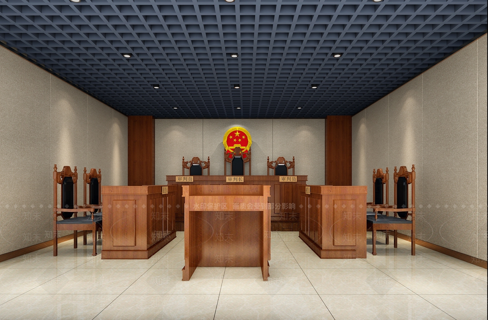 现代法庭3D模型下载【ID:485959093】