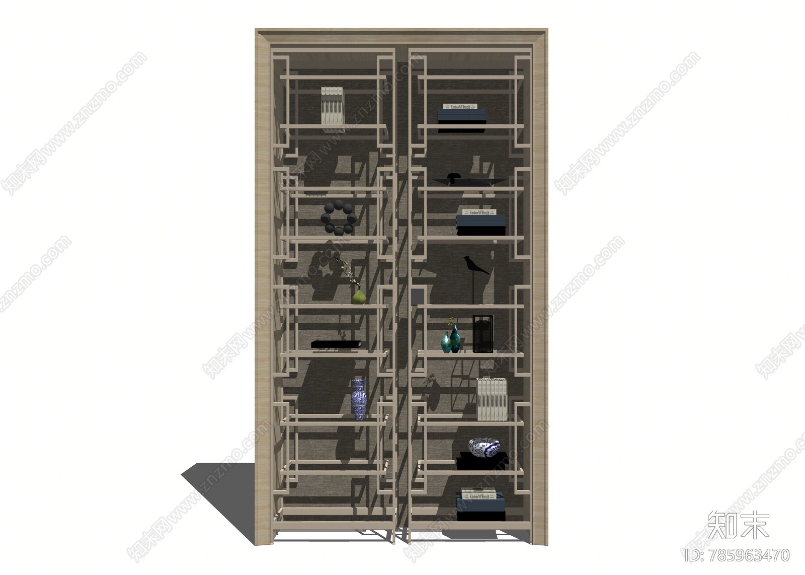 中式风格博古架SU模型下载【ID:785963470】