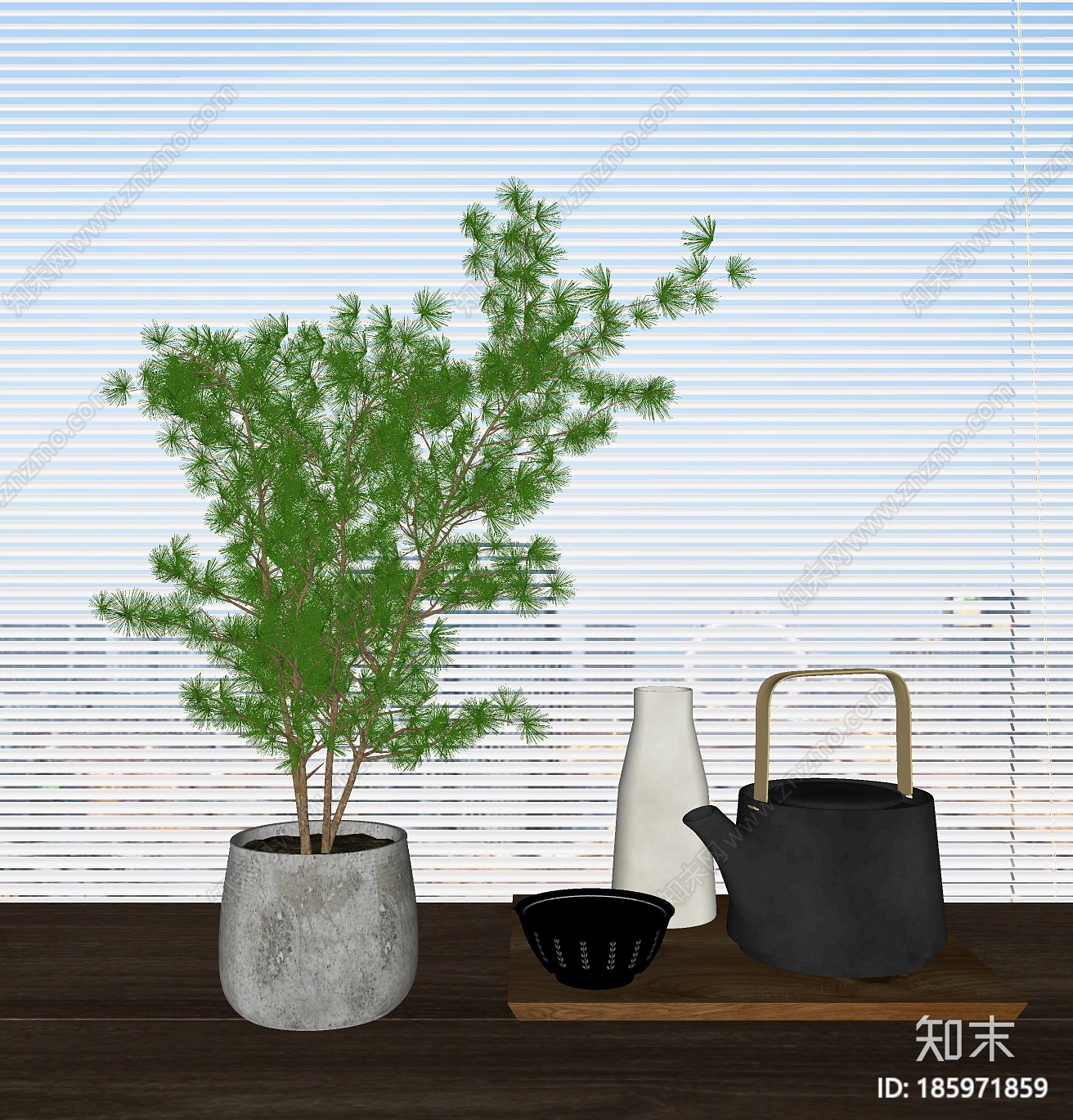 新中式茶具SU模型下载【ID:185971859】