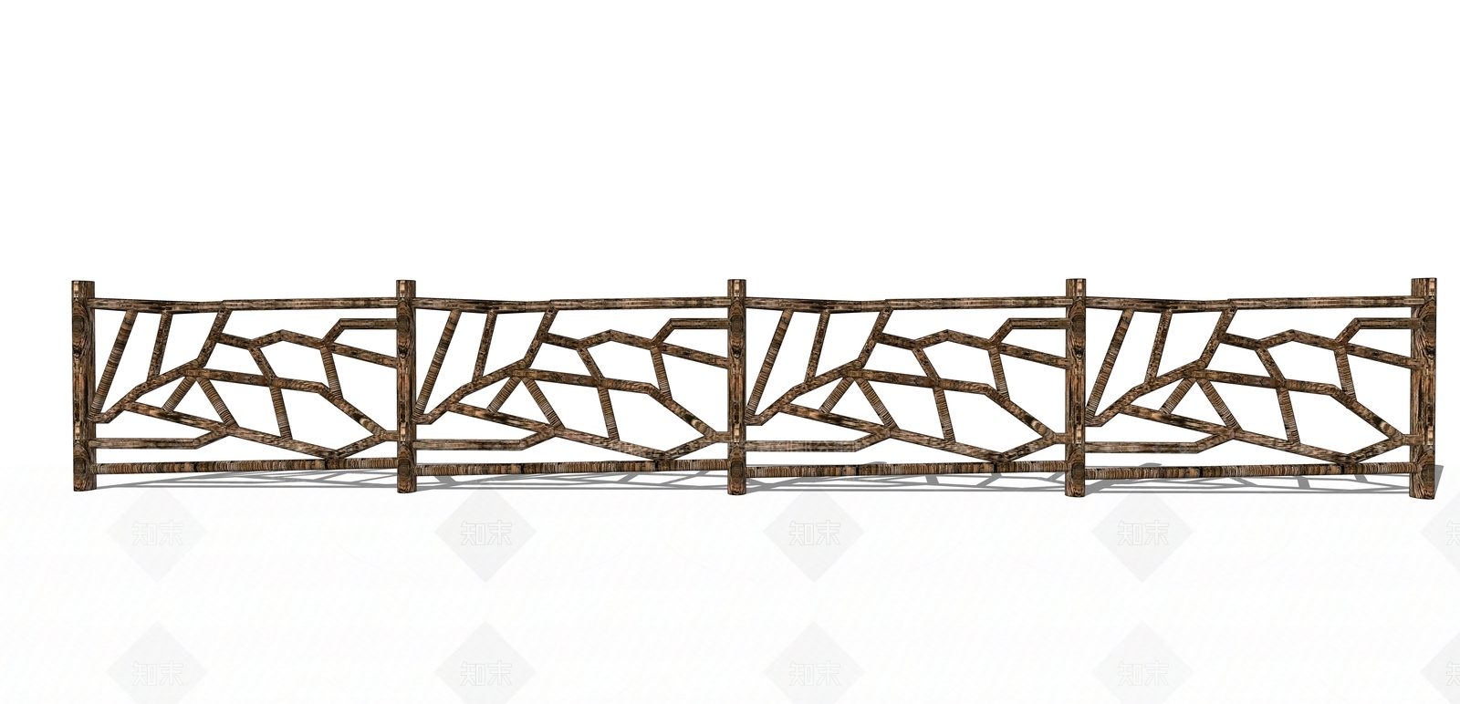 现代风格仿木栏杆SU模型下载【ID:785997078】