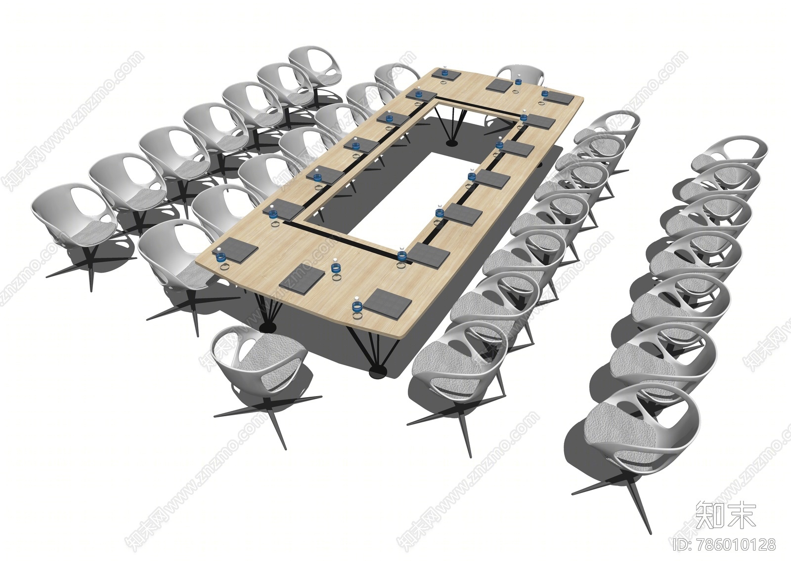 现代风格会议桌SU模型下载【ID:786010128】