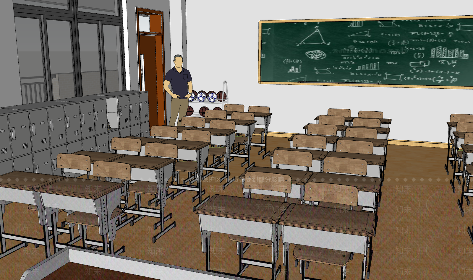 现代学校SU模型下载【ID:586031337】
