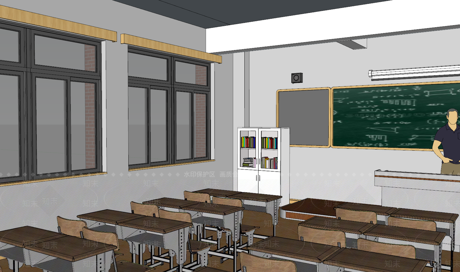 现代学校SU模型下载【ID:586031337】