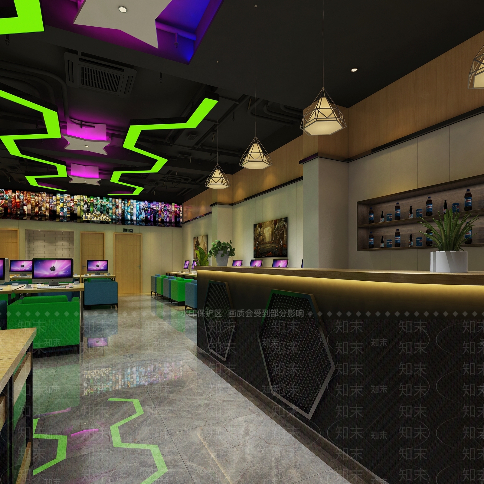 工业风网吧网咖3D模型下载【ID:992958259】