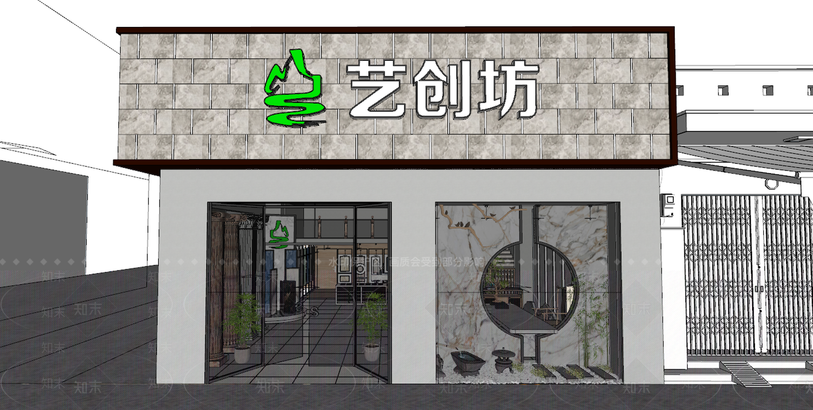 现代展厅SU模型下载【ID:286054982】