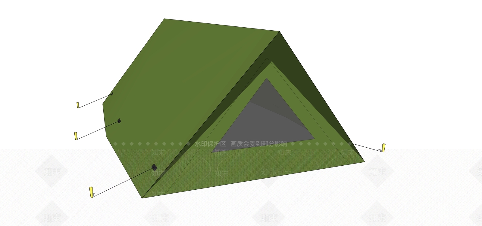 现代户外帐篷SU模型下载【ID:986055979】