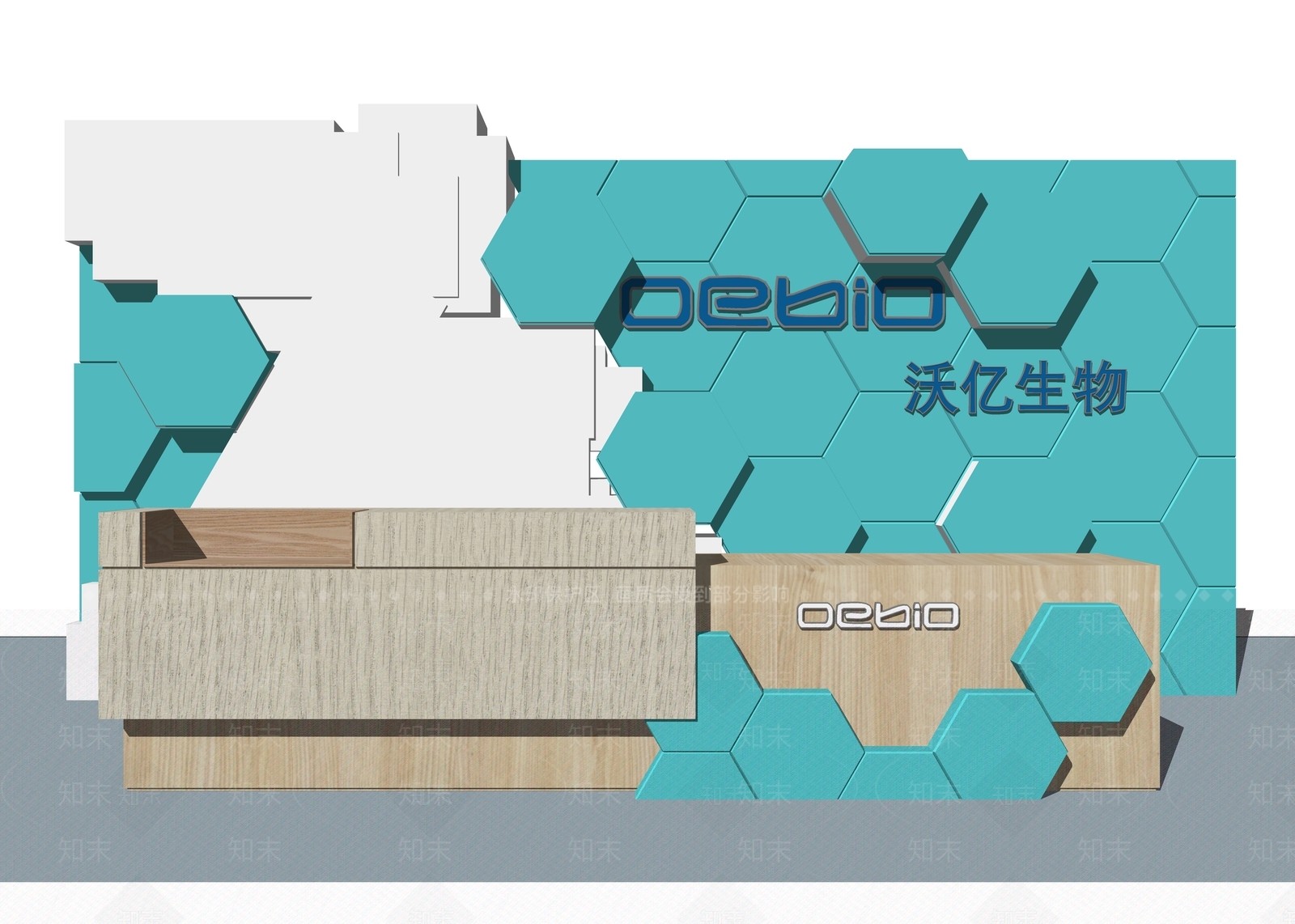 现代风格前台桌SU模型下载【ID:386082397】