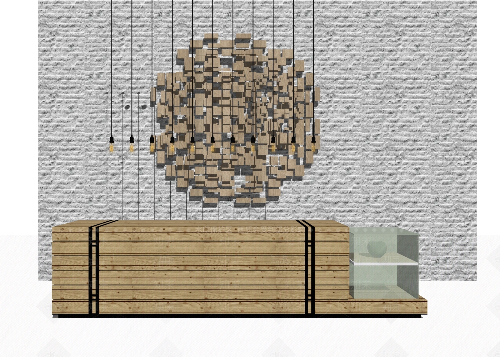 现代风格前台桌SU模型下载【ID:386086366】