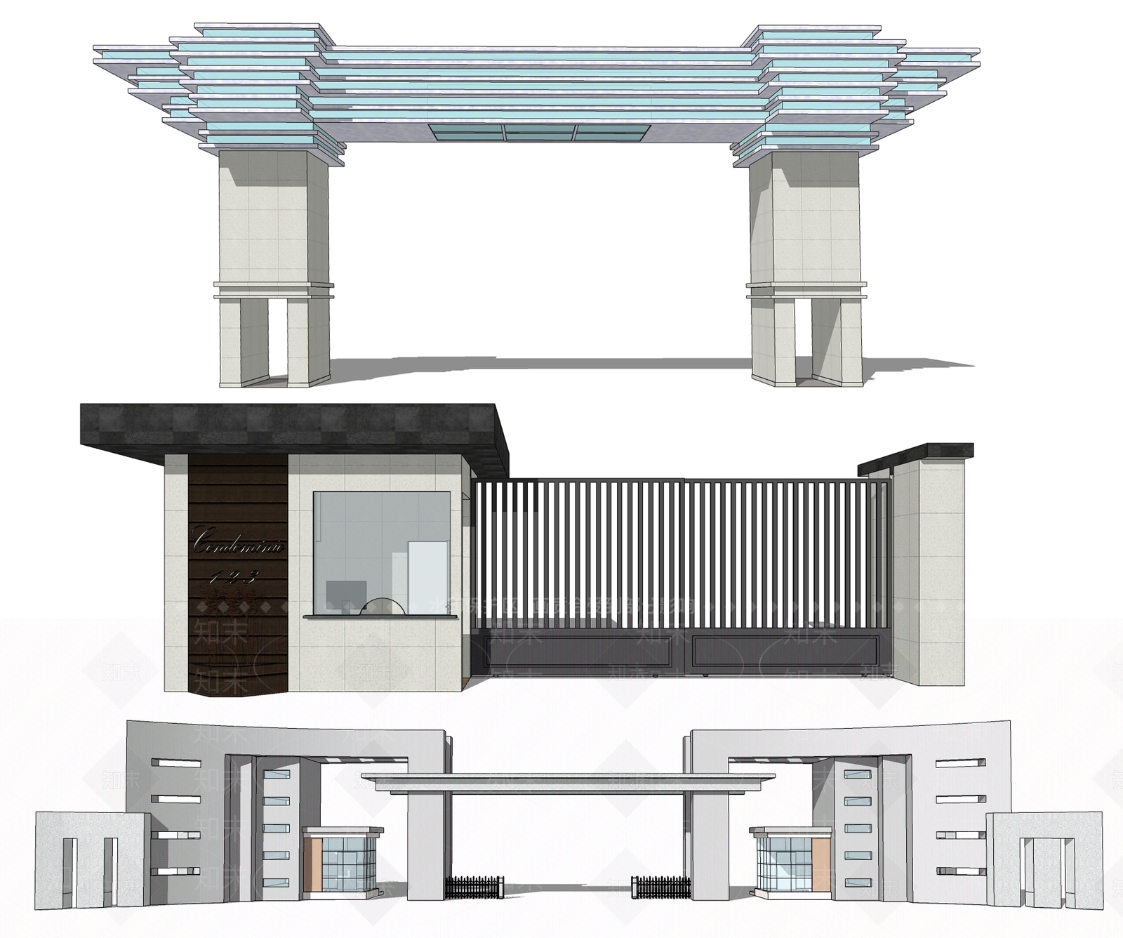 现代企业工厂大门SU模型下载【ID:986093160】