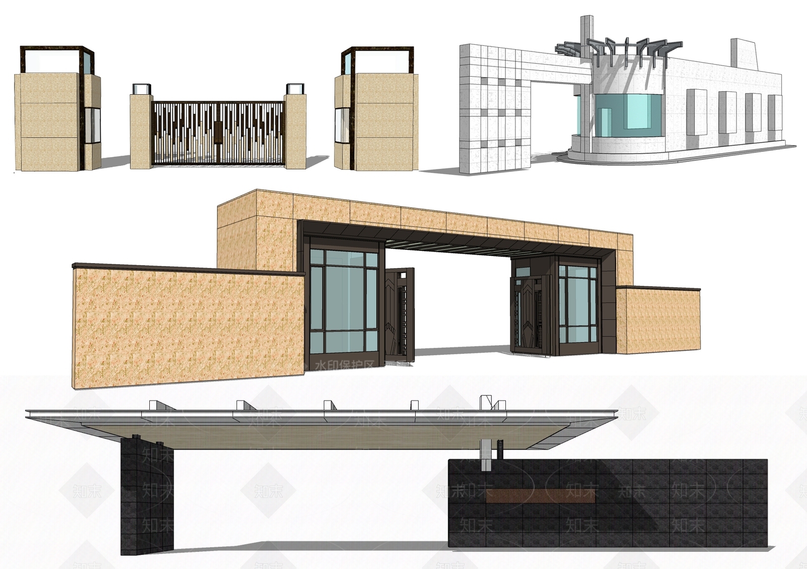 现代企业工厂大门SU模型下载【ID:986093192】