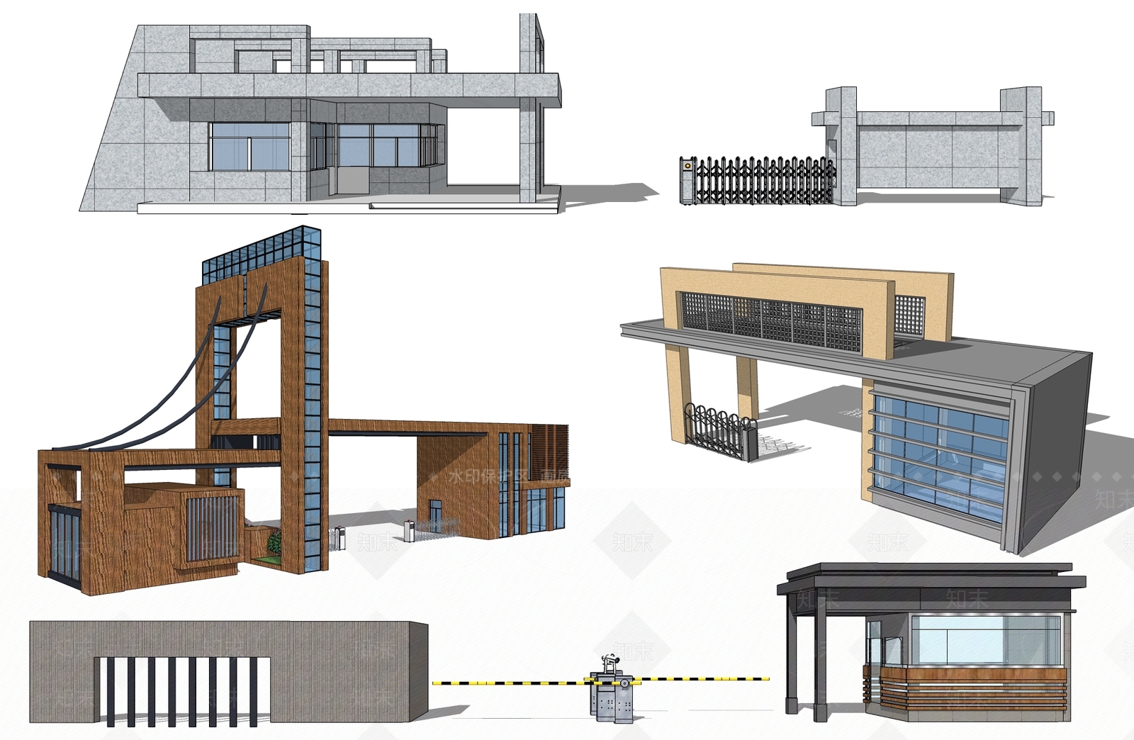 现代企业工厂大门SU模型下载【ID:986094104】